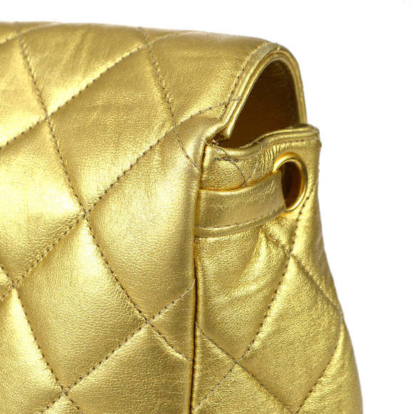CHANEL 1994 Duma Chain Backpack Large Gold Lambskin 68056 - Picture 7 of 10